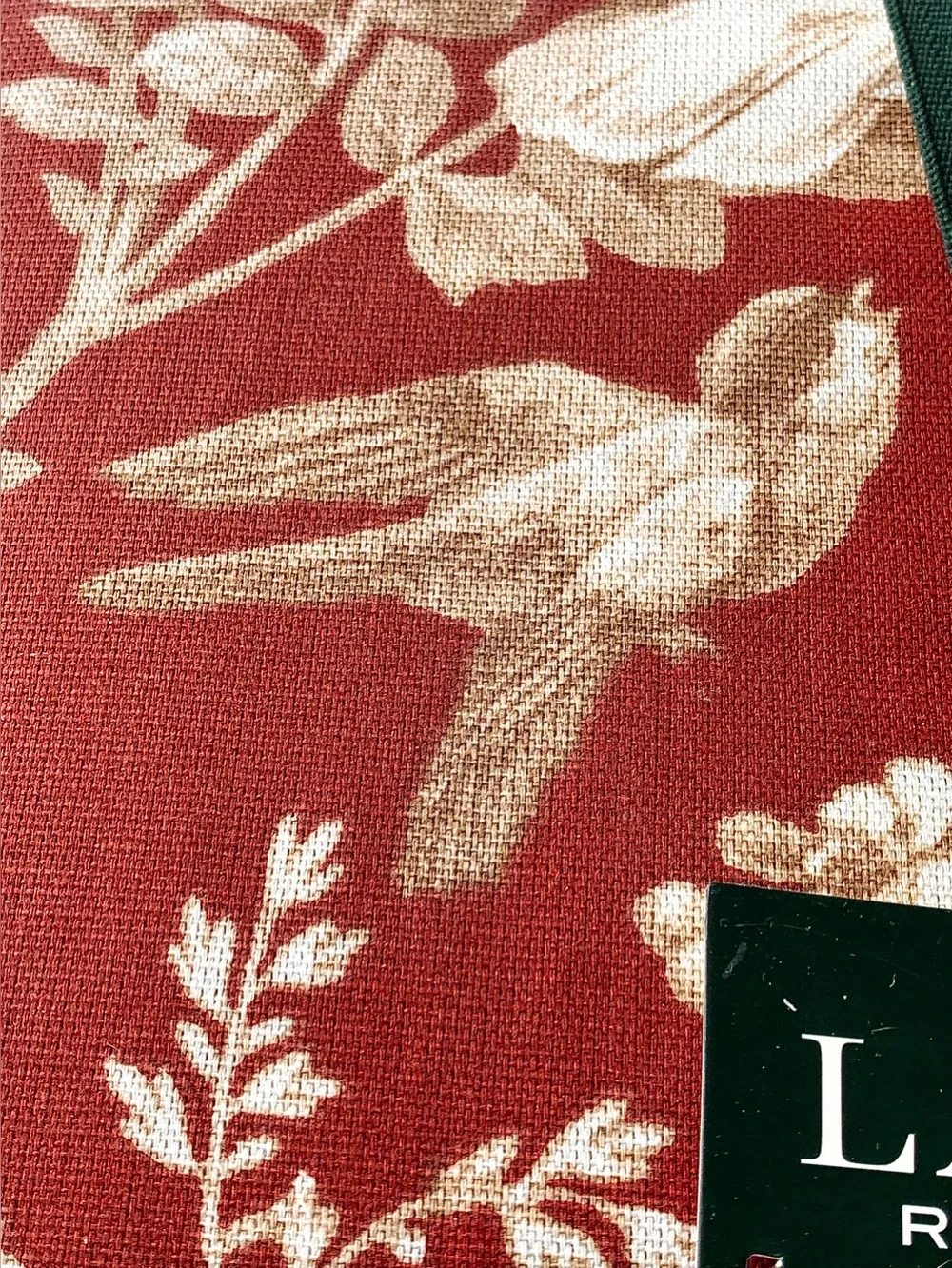 RALPH LAUEN BURNT Red Cream Botanical Toile Tablecloth 60 X 84INCH OBLONG